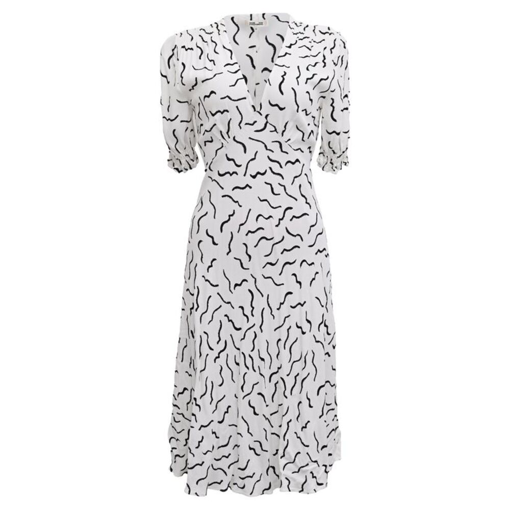 Diane von Furstenberg Jemma Midi Dress in White Viscose